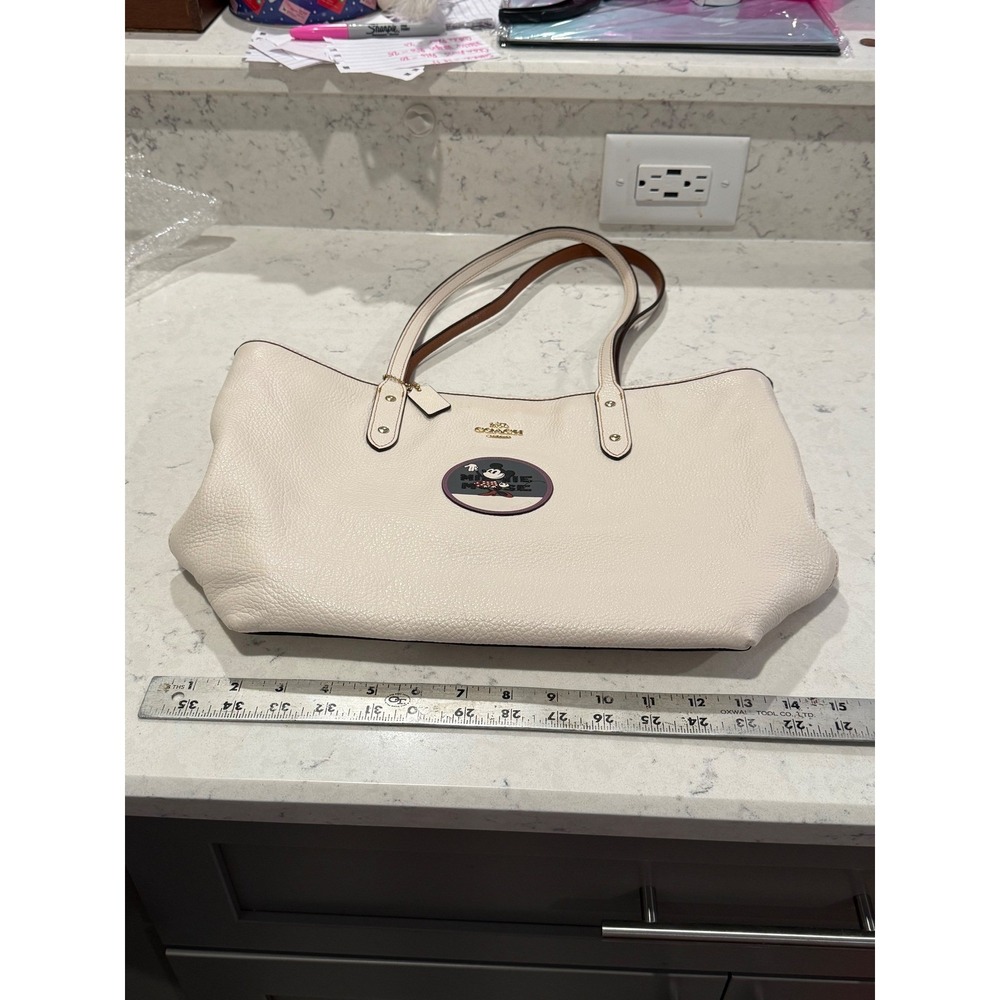 Coach x‎ Disney Minnie Mouse White Leather Tote Bag - Picture 3 of 17